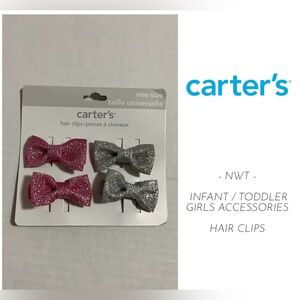 🆕CARTER’S - NWT - INFANT / TODDLER GIRLS 4PK HAIR CLIPS